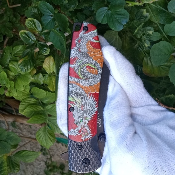 Collectible Chinese Dragon Red  Knife New - Picture 7 of 15